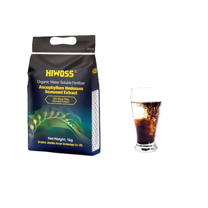 Сельскохозяйственное биостимулирующее удобрение органическое водорастворимое черное водоросли экстракт чешуйчатой альгиновой кислоты альгинатное удобрение