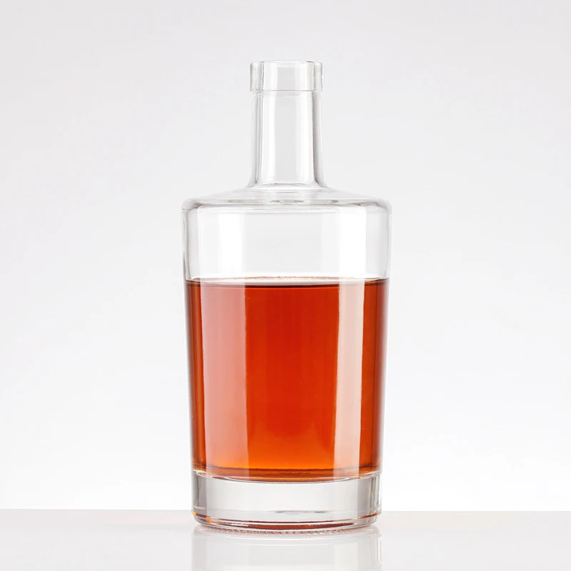 High Quality Customize Crystal Flint 750ml Glass Liquor Bottles with Dropper For Vodka Whiskey