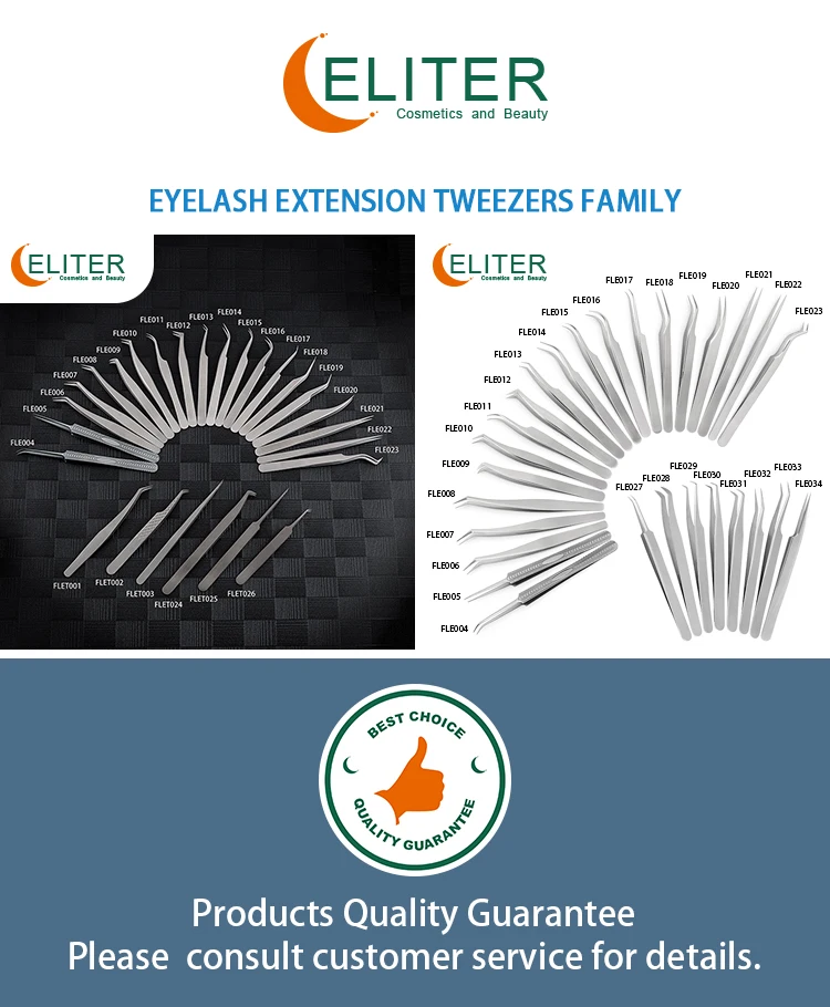 ELITER Hot In Stock Individual Classic 0.03 Volume Eyelash Extensions Tweezers Stainless Eyelash Tweezer Laah Tweezers