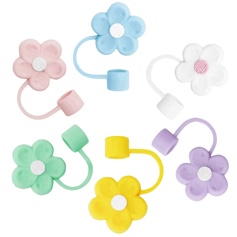 Custom Decoration Charms Silicone Straws Tips Dust Toppers Covers Christmas Straw Toppers for Tumblers