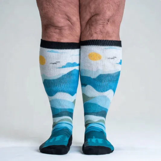 Large Plus Big Size Extra Wide Diabetic Socks Non-Binding Loose Top Non Slip Cotton Sock Men and Women