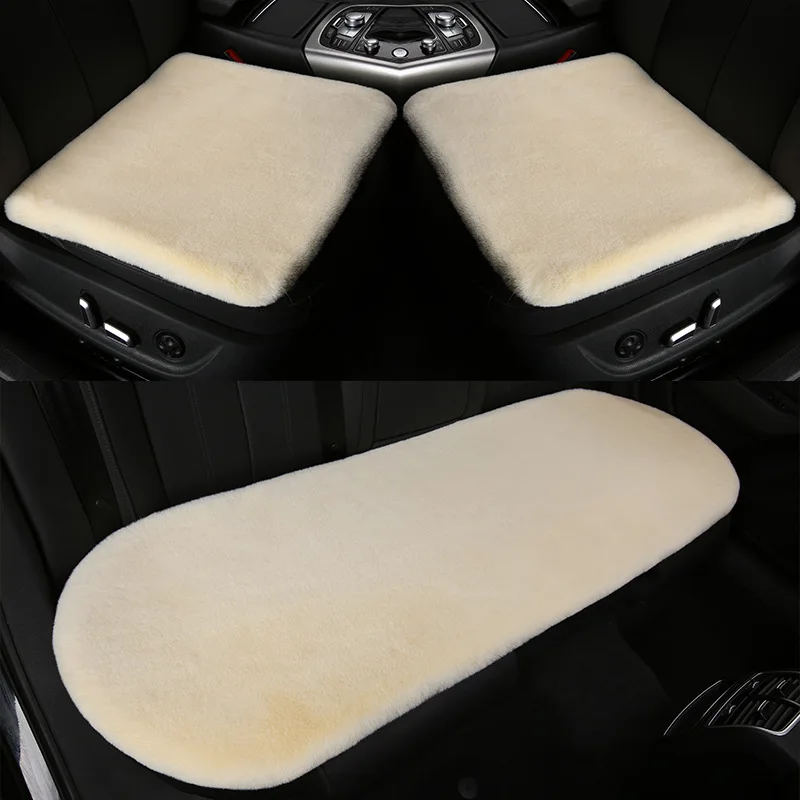 Wholesale polyester FAUX Fur Rex rabbit Velvet Plush warm car seat mat seat cushion for winter