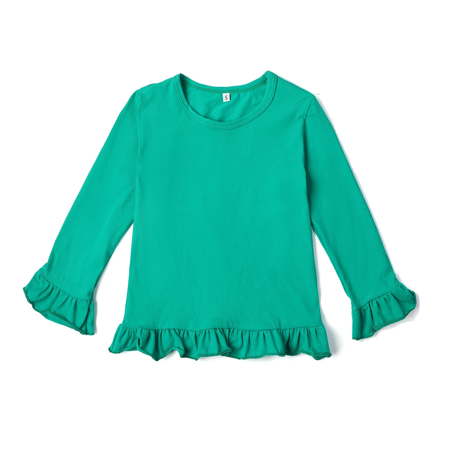 Новое поступление весенне-осенняя дышащая футболка для девочек мягкая Простая рубашка на заказ хлопковая одежда принцессы с рюшами