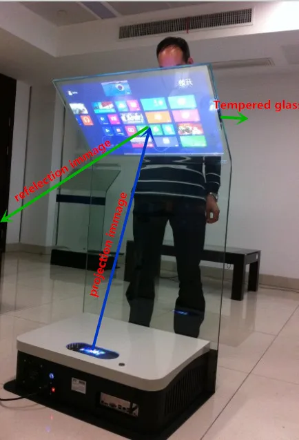 30inch 3300lumen Holo rear projection film touch projector kiosk