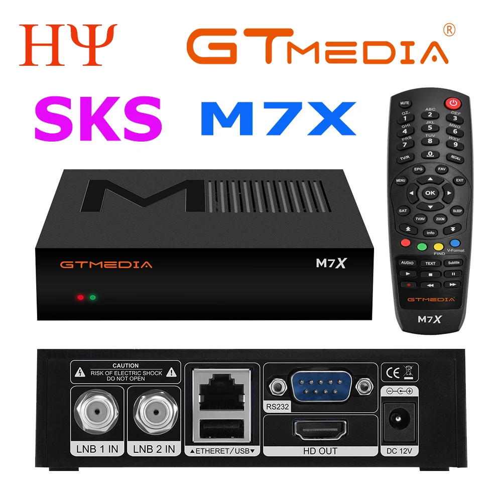 Оригинальный GTmedia M7X DVB-S2 VCM ACM мульти-потока SKS HEVC двойной тюнер lKS & SKS-цифра спутниковый телевизионный ресивер Встроенный Wi Fi Декодер каналов кабельного телевидения компьютерной приставки к