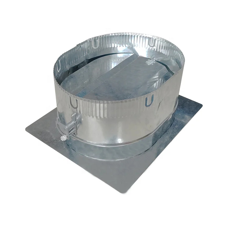 Galvanized steel Oval Spigot Damper with Plate Round air volume control damper