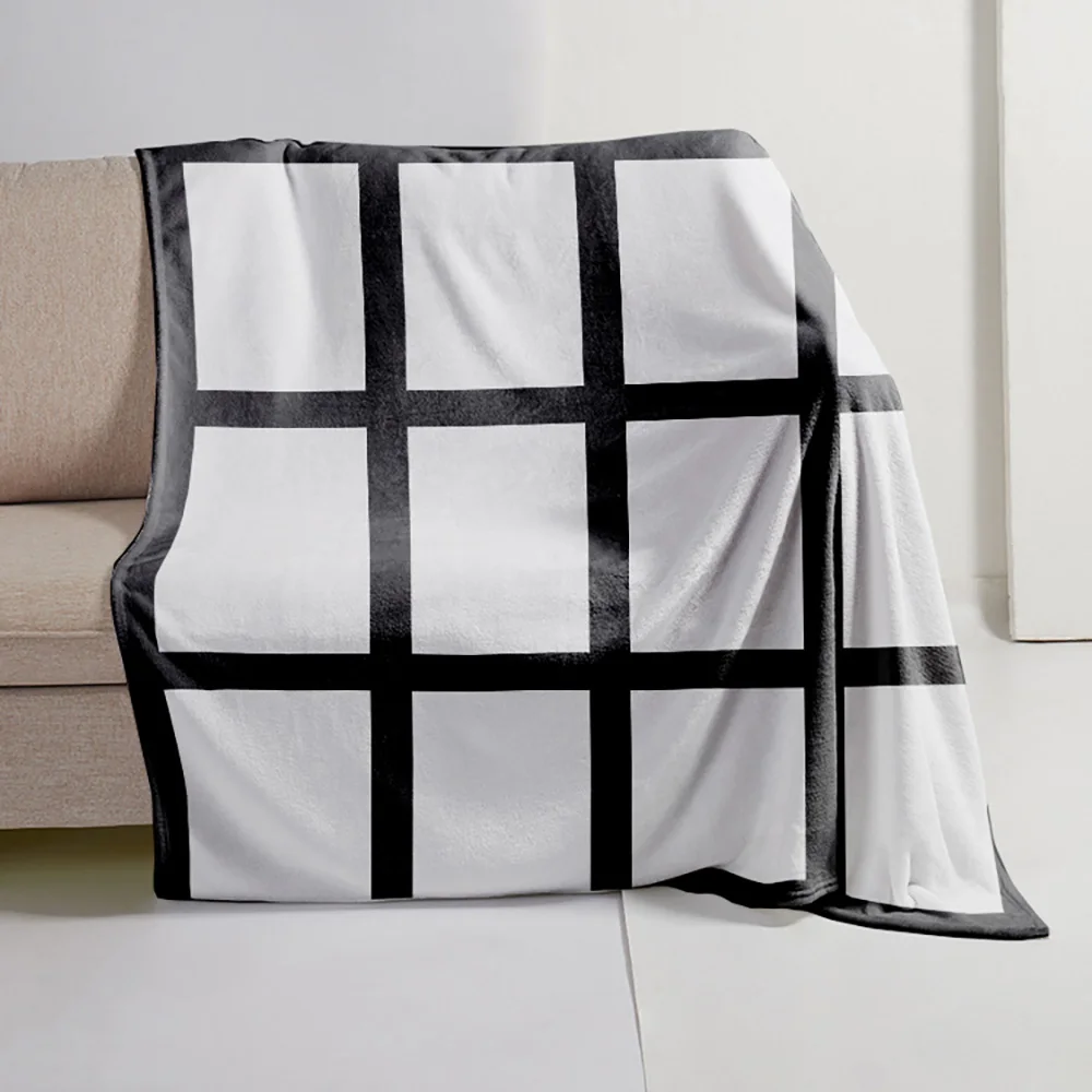 Kingsub Sublimation Blankets Wholesale Promotional Quality Soft 9/15/18/20 Panel White Flannel Sublimation Blankets