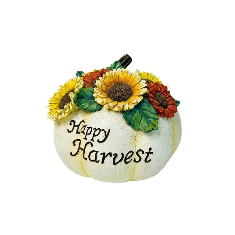 Custom logo new design support resin sculpture Halloween pumpkin statue decor desk ornament Autumn Harvest Festival resin crafts