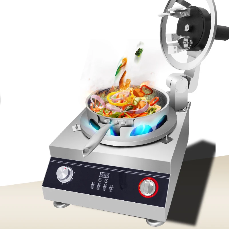 Semikron Tabletop 1.5kg Natural Gas Liquefied Petroleum Gas  LPG Automatic Cooking Machine Cook Robot Fried Rice Noodles