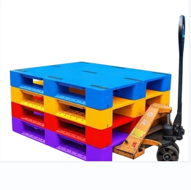 Made in China 1000*800mm Durable Euro Pallet Single Faced Plastic Hard Tray with Steel Entry Industrial PE Material