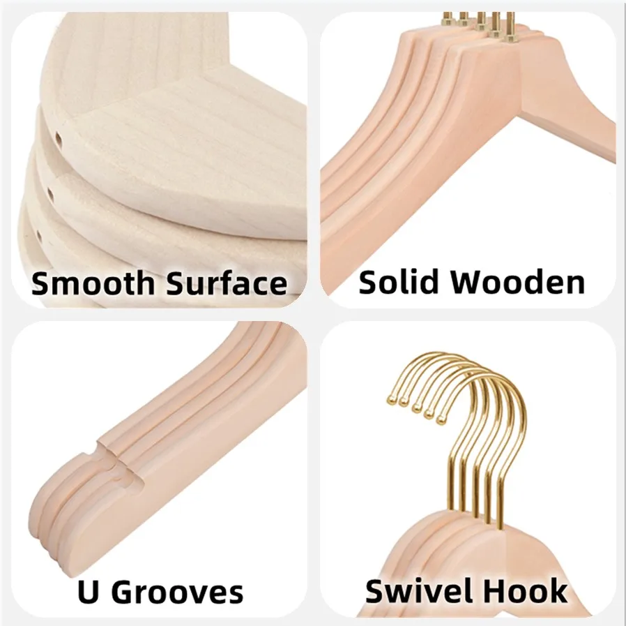 Customized Logo Wooden Shelves Cheap Price Wood Hangers In Stock Useful Things For Home Storage Holders Space Saving Cabide