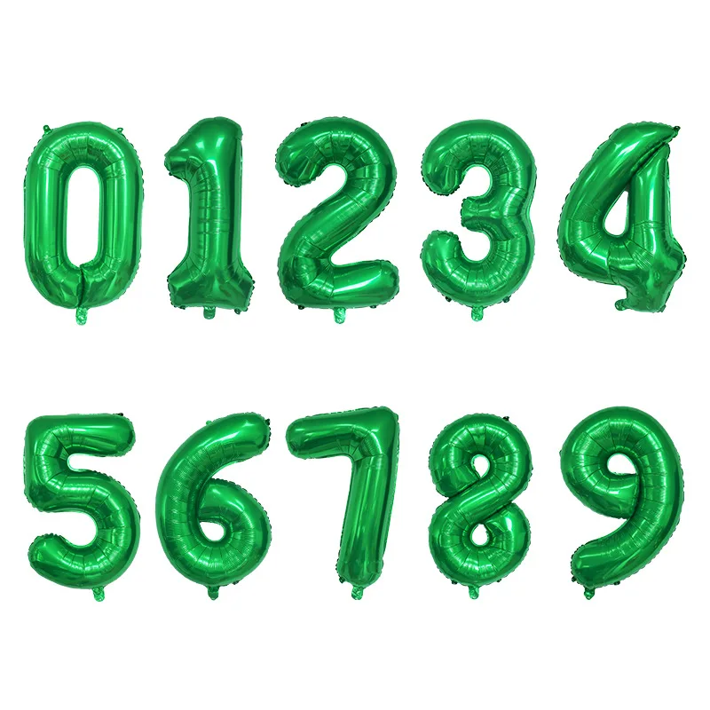 32 дюйма шара с цифрой золото/серебро/синий/розовый/красный/черный/розовое золото/градиентный цветной фольги Гелиевый шар в виде цифры для вечеринок