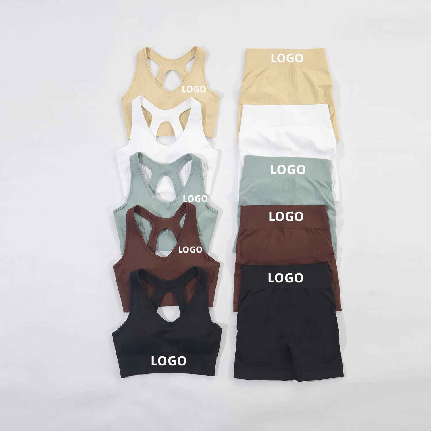Fashionable 2023 New  Gym Fitness Set Sexy Activewear Long Sleeve Crop Top Athletic Wear Scrunch Booty Gym Seamless Yoga Sets
