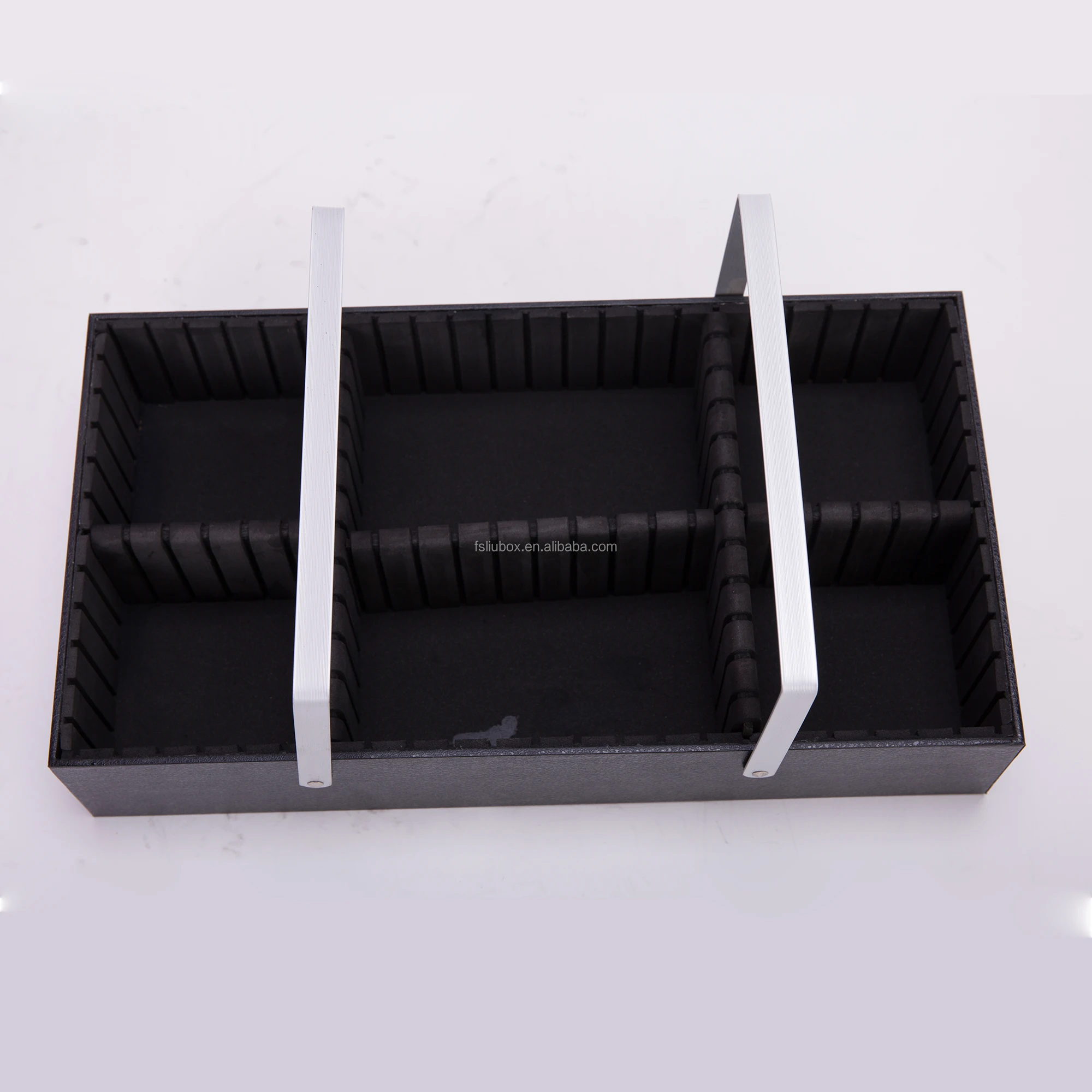 Aluminum  cosmetic case Professional   with basket trolley  beauty case with trays