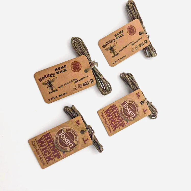 
Organic Hemp Wick Beeswax Waxed Hemp Wick Dispenser Hemp Wick Lighter Case Hornet Custom Logo Custom Tag 