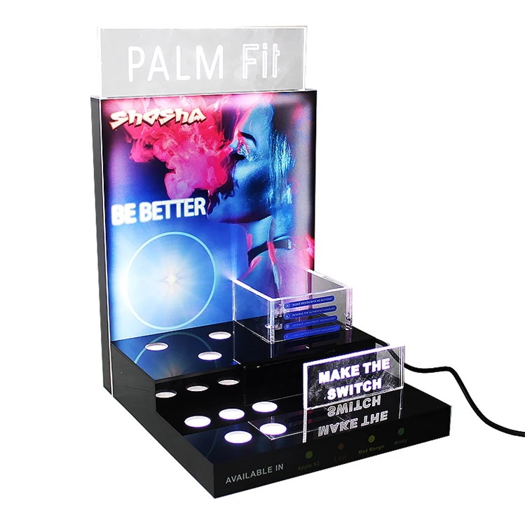 custom Free Design Door-type LED Cigarette Tobacco Display Cabinet With Pushers