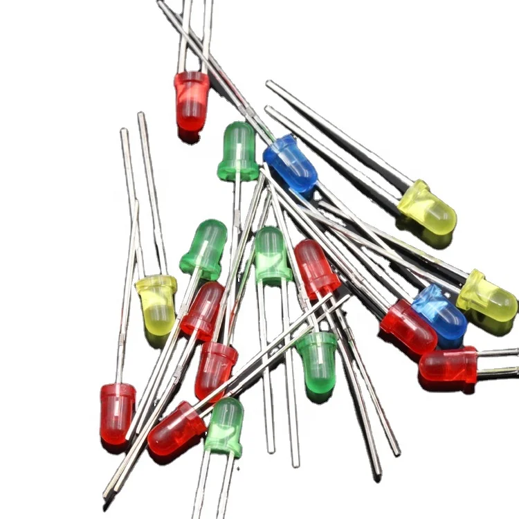 Epistar Chip LED 3mm Dip Lamp for Industrial Lighting Pure Red Blue Pink Green Warm White & RGB UV & IR Diode