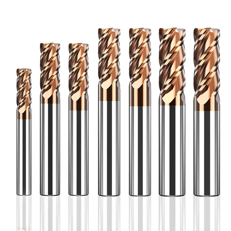 HUHAO 4-edge tungsten steel alloy round nose milling cutter nose end mill H12170201