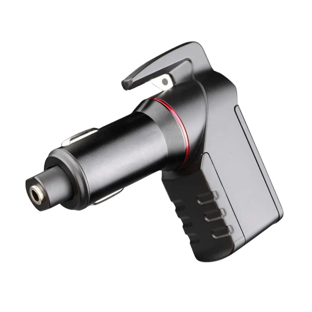 Автомобильное зарядное устройство 3 в 1, устройство для аварийного зажигания сигарет, предохранительный молоток, оконный выключатель, машина для резки ремней безопасности, кемпинга