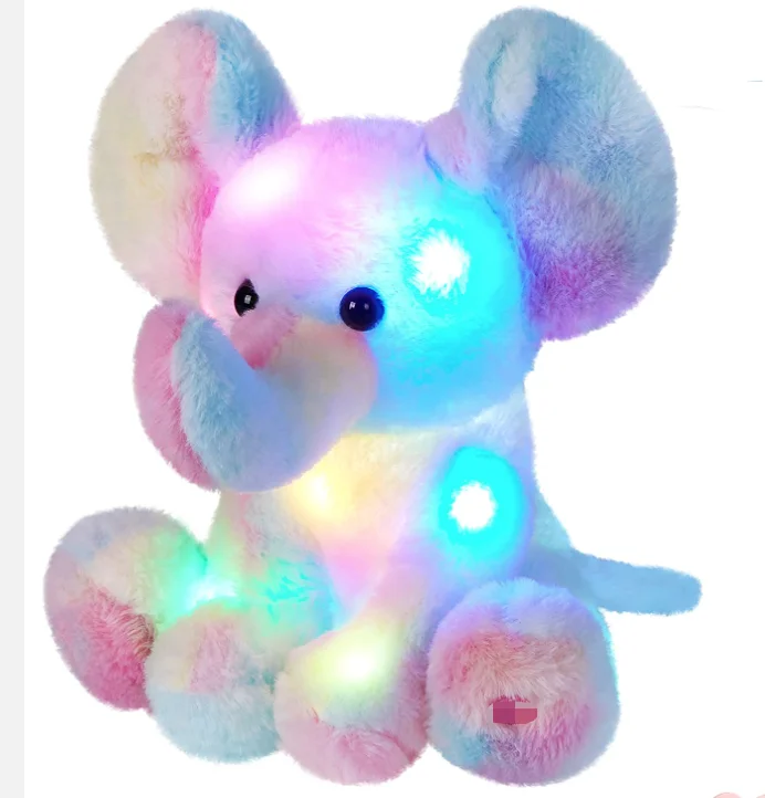 Free sample 20-60cm Kawaii Luminous Stuffed Animal Rainbow Plush Toys with Night Led Colorful Glowing Plush toy