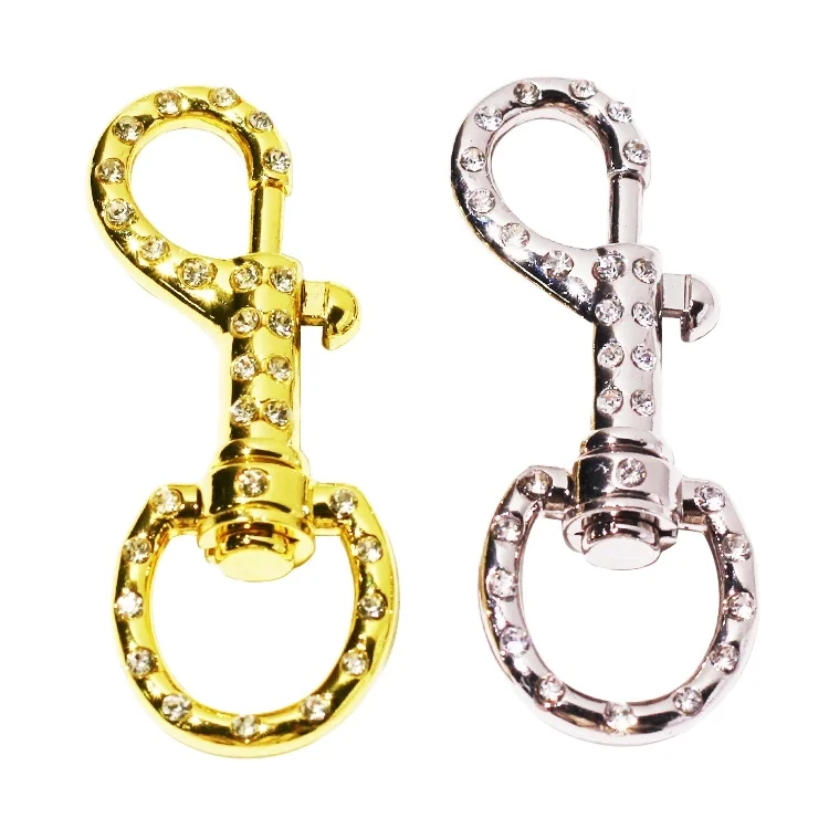 Durable luggage clasp hardware maker bags metal parts gold logo blanks gri glide slider hooks with crystal
