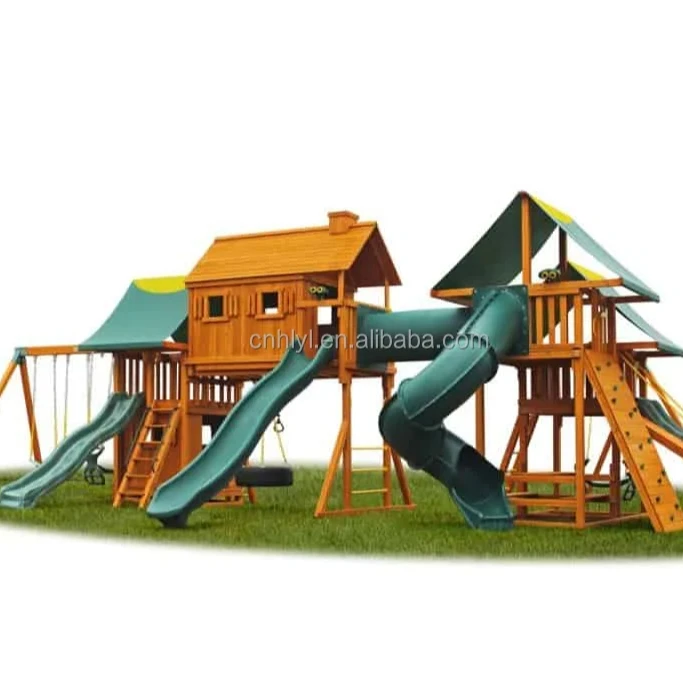 Customized Play Set Outdoor Playground Wood Wooden Platform Playground Wood Outdoor Playground For Children