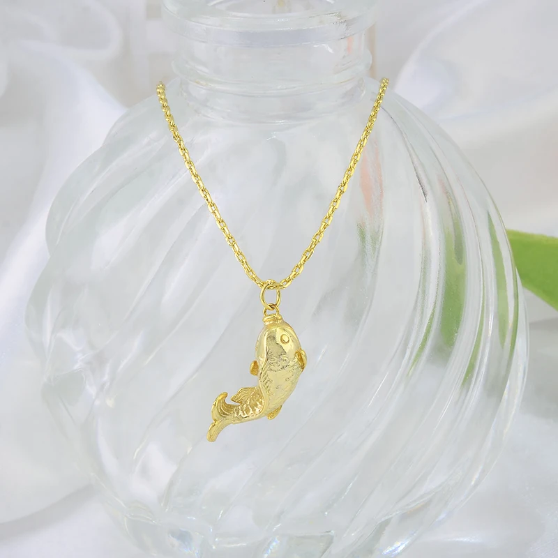 2023 Gold-plated Pendant  Necklace Pendant Good Luck Koi Jewelry Clavicle 925 sterling silver Chain For Woman