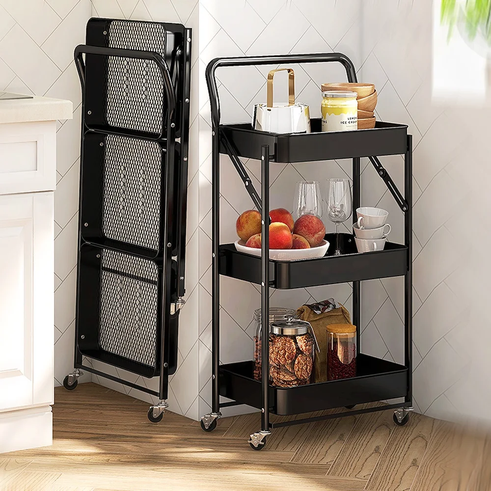 Caddy Cart Metal Nursery Storage Organizer 3-Tier Rolling for Diapers and Baby