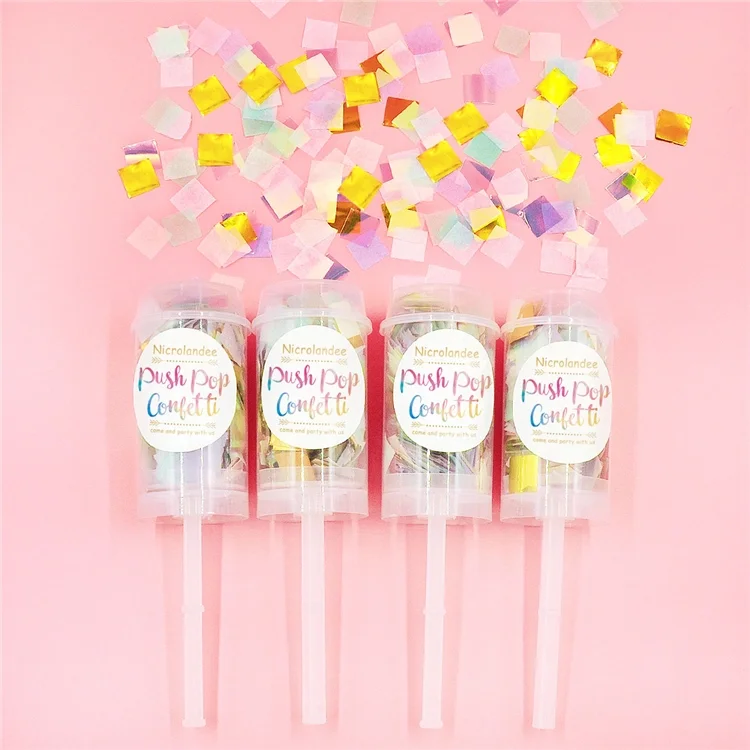 Подгонянные бумажные Конфетти Свадьба Push-pop Конфетти Кэннон