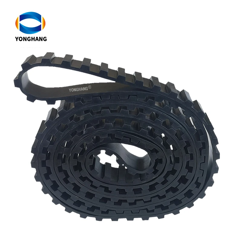 Yonghangbelt special customized heavy duty track rubber block chain for every conveyor drive sys-tem