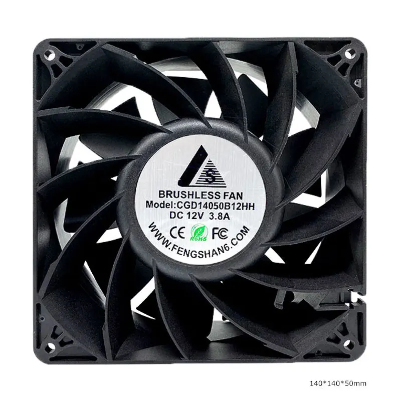 140mm 14050 12v 24v High Performance Air Cooler Fan 14050 Double Ball Waterproof Brushless Cooling Fan