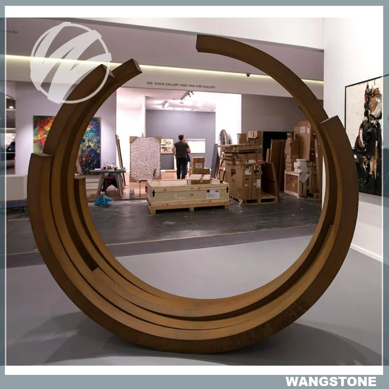 Large Semicircle Corten Steel Abstract Garden Sculpture