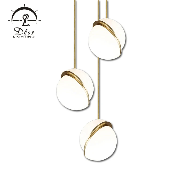 Art Creative Living Room Dining Room decoration iron acrylic round ball chandelier pendant light