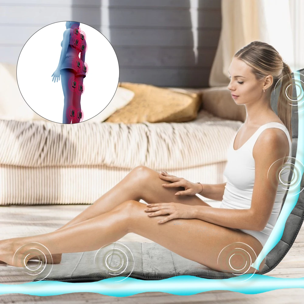 Home office heating vibration full body massage bed mat adjustable electric shiatsu massage mattress