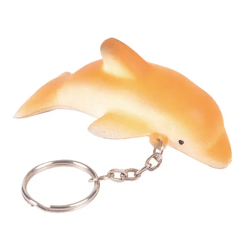 Custom Logo Blue Dolphin Anti Stress Ball Squeeze Toy Keychain