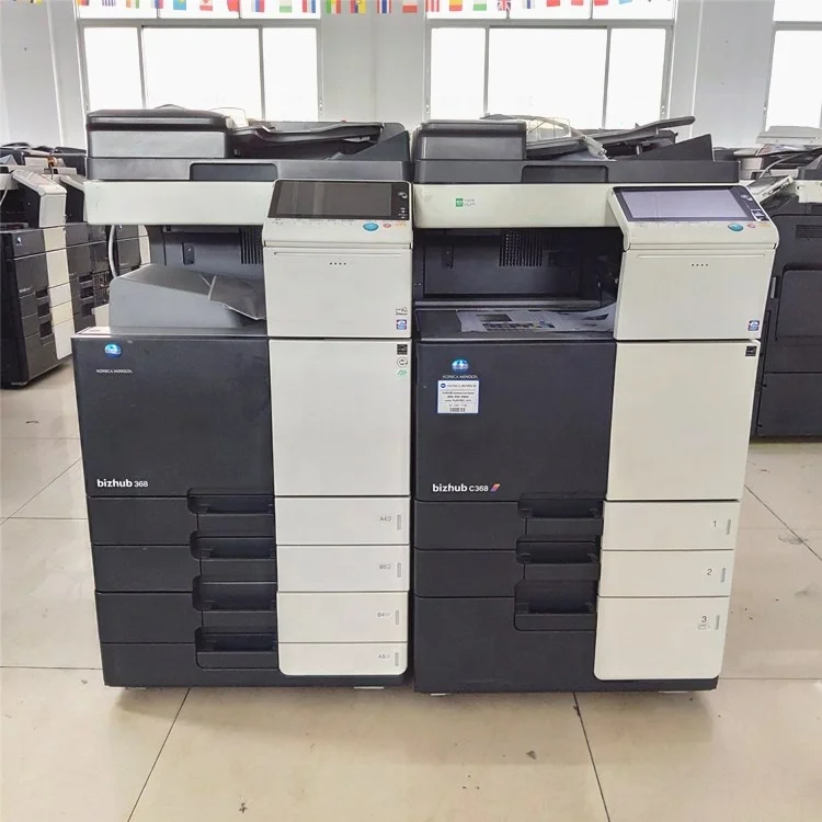 Высококачественный б/у копировальный принтер сканер для фотокопирования Konica Minolta Bizhub C368 восстановленные фотокопировальные машины brother