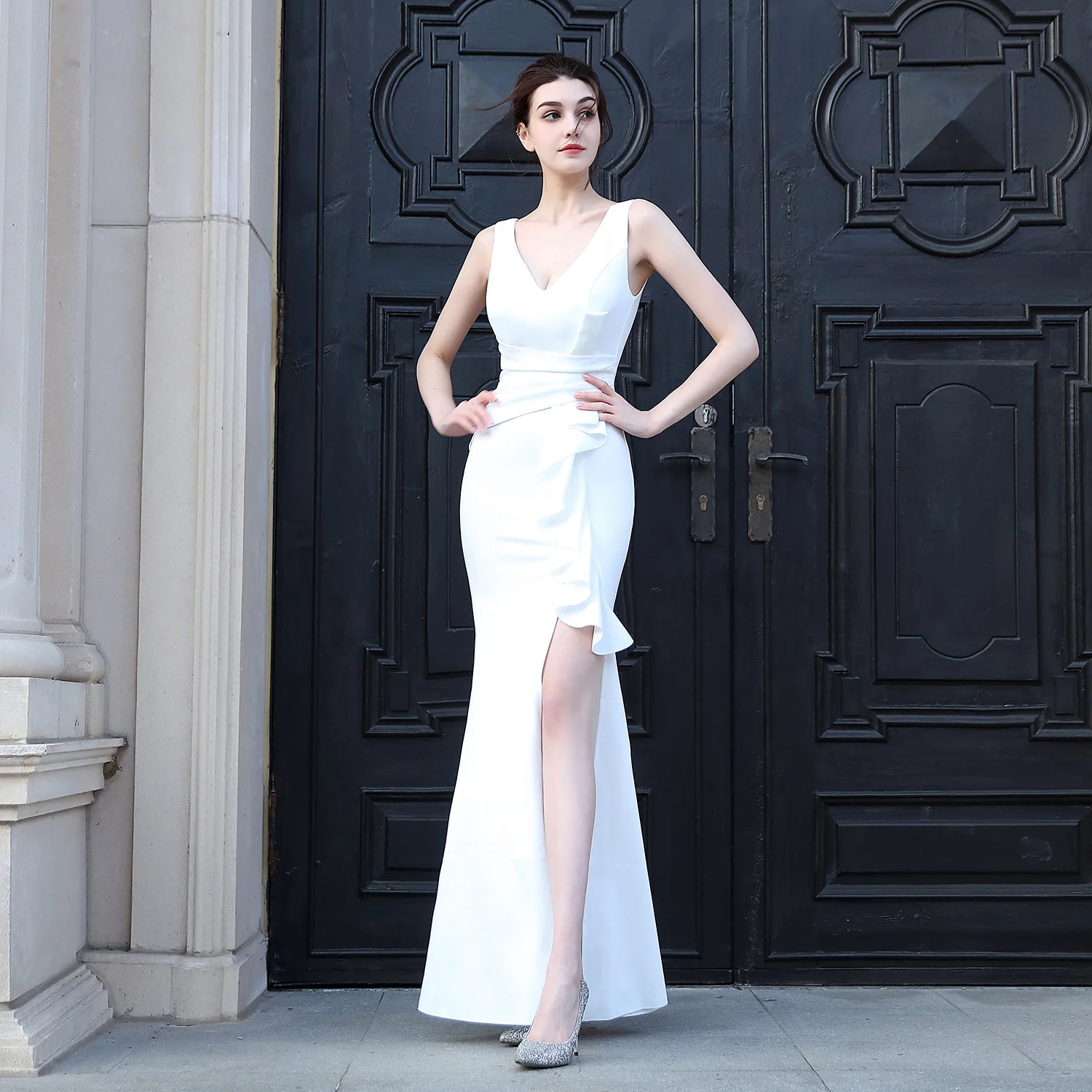  Fvshion Vestidos De Fiesta с пользовательским логотипом Женская Корейская одежда женские платья для выпускного вечера макси подружки невесты длинная