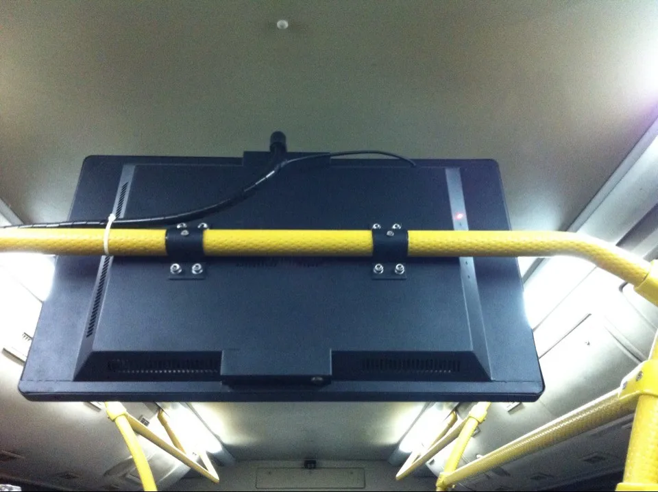 21.5 inch vehicle bus LCD monitor advertising video display with mounting bracket 12V-24V Rugged metal casing for taxi coach