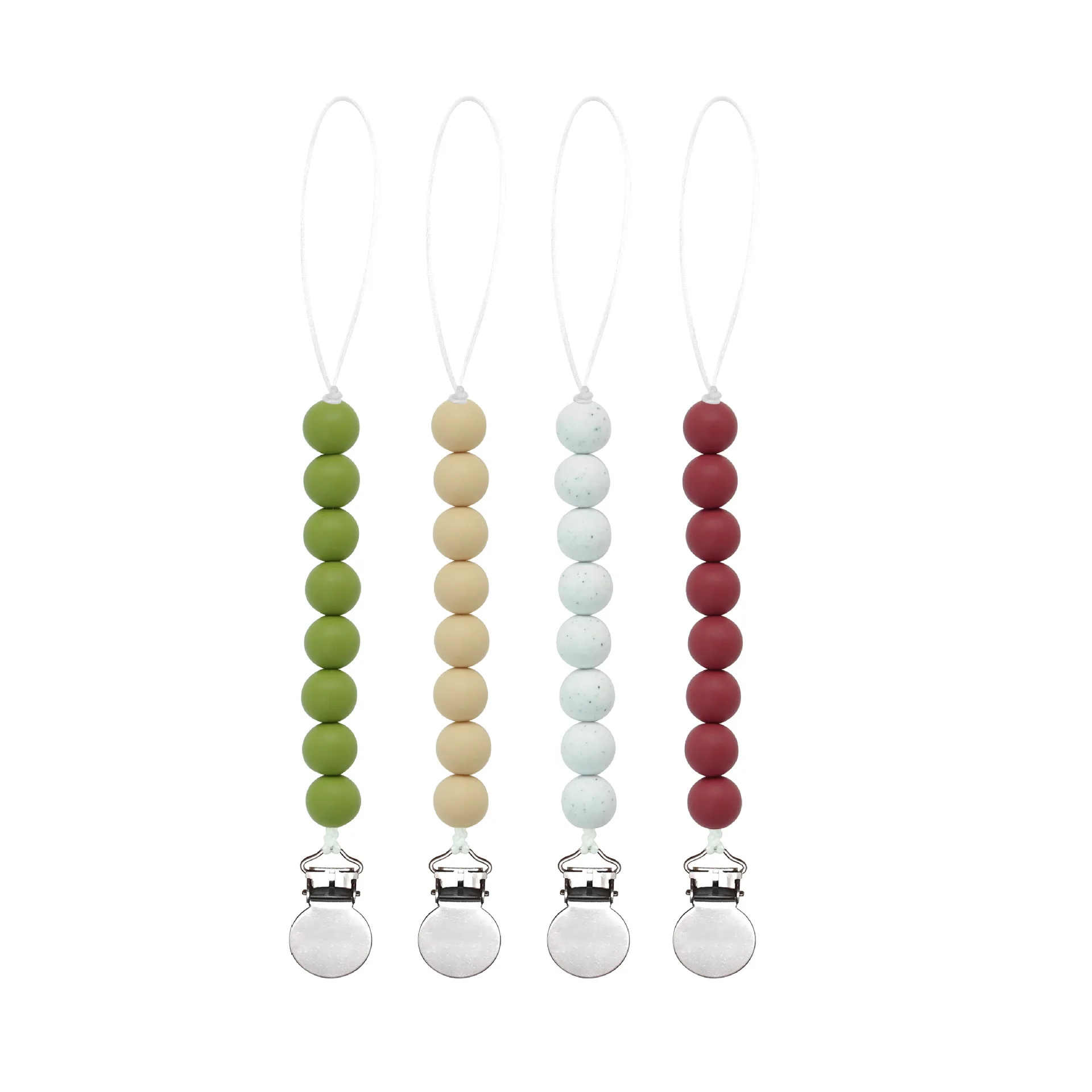Wholesale Chewable Beaded Holder Wooden Dummy Baby Silicone Soother Chain Pacifier Clip