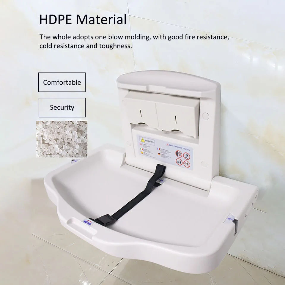 Baby Changer Diaper Table Foldable Baby Changing Station Wall Mounted Hdpe Baby Changing Station Table
