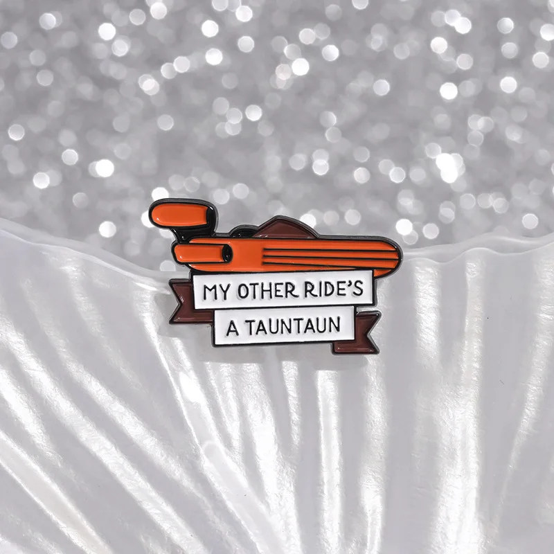 My other ride creative funny text text brooch Clothing accessories collar pin Metal badge delicate