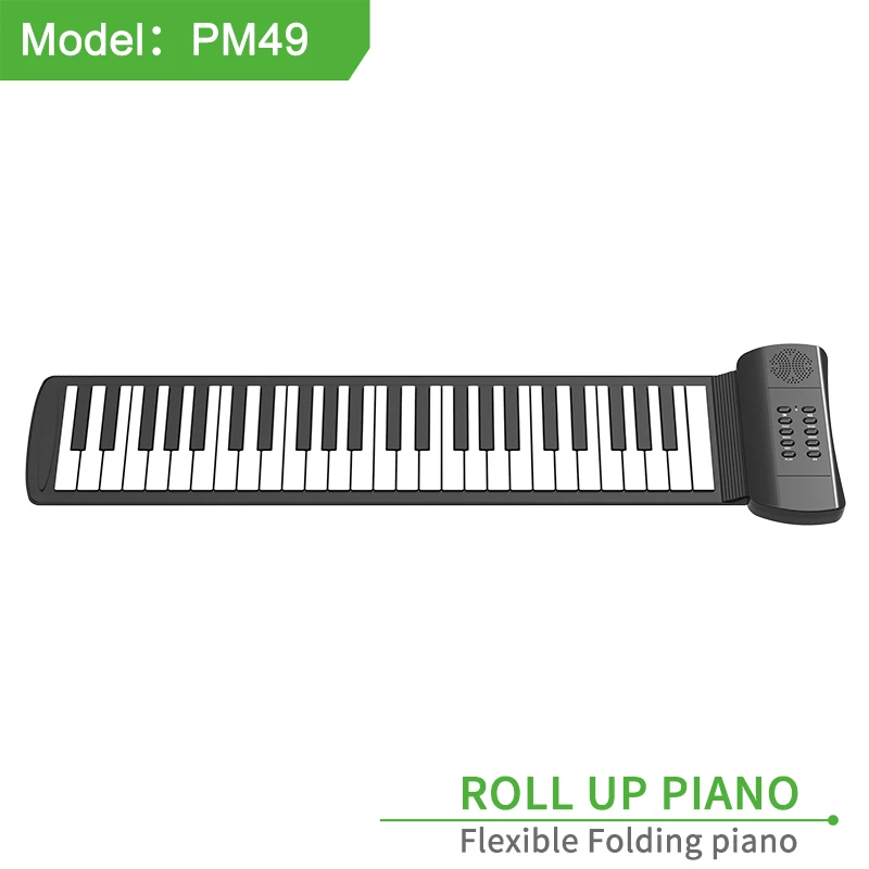 Newest 49 keys roll up piano for lower price silicon piano USB piano