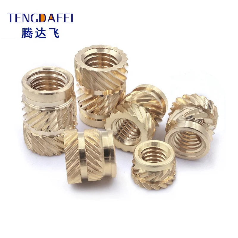 TENGDAFEI Brass hot-melt nut eight-shaped knurled copper nut pre-embedded insert nut in plastic shell