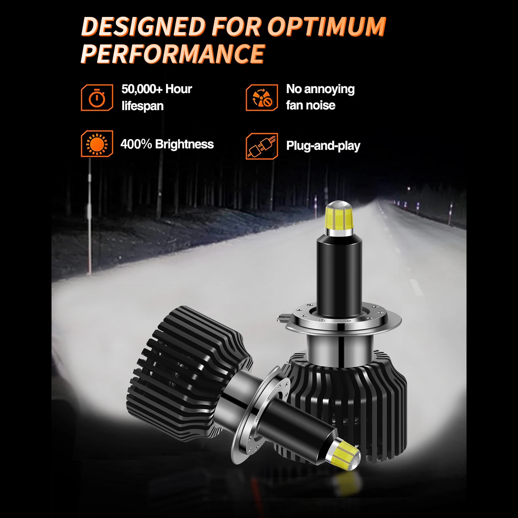 2pcs 48 Chips H1 H7 H8 H11 LED Lamp Car Headlight Bulbs HB3 9005 HB4 9006 3D LED Canbus 360 Degree 6000K 18000LM Auto 9012 Hir2