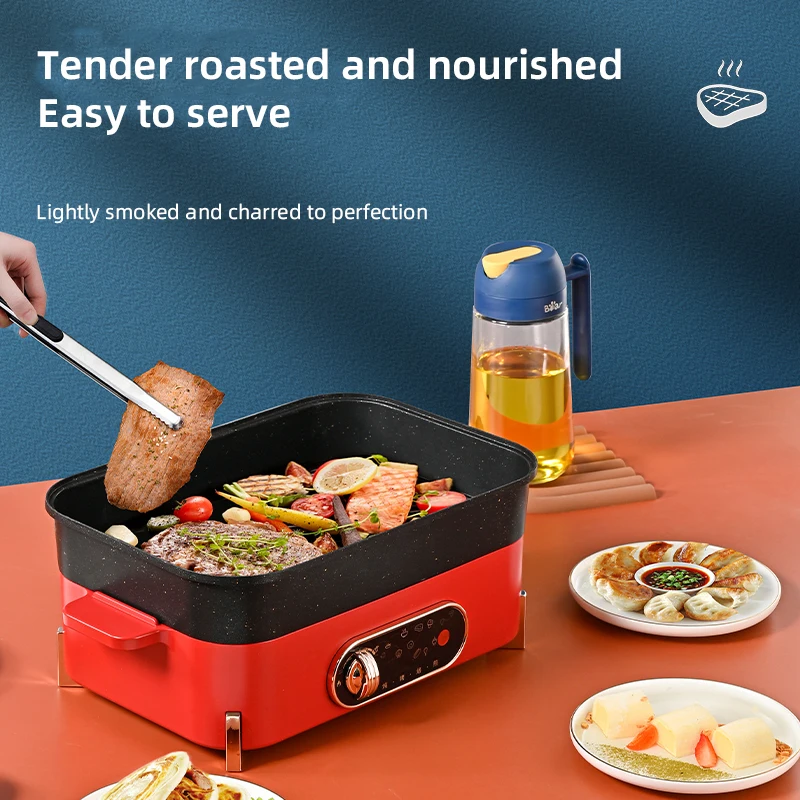 Chukang 220v mini multi purpose electric cooking hot pot small double electric frying pan skillet