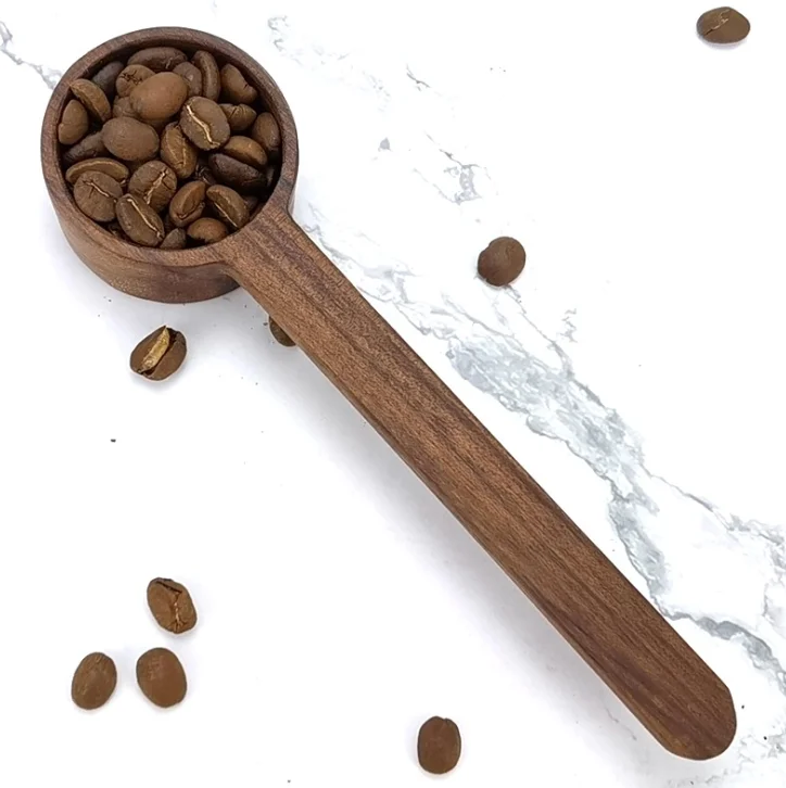 
Black Walnut Wooden Kitchen Baking Milk Powder Cake Flour Coffee Bean Measuring Spoon With Long Handle 