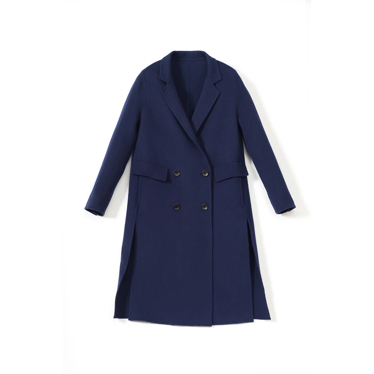
Осеннее женское повседневное свободное двубортное пальто в Корейском стиле из шерсти и кашемира 