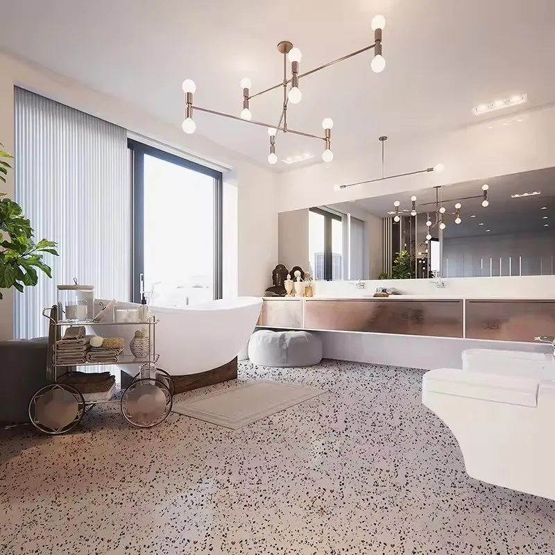 Factory Wholesale Terrazzo Wall Terrazzo Floors Kitchen Countertop Quartz Stone for Bathroom and Kitchen