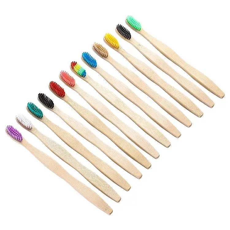Dental Oral Care Toothbrush Natural Bamboo Tooth Brush Set Soft Bristle Charcoal Teeth Eco Bamboo Toothbrushes for Hotel