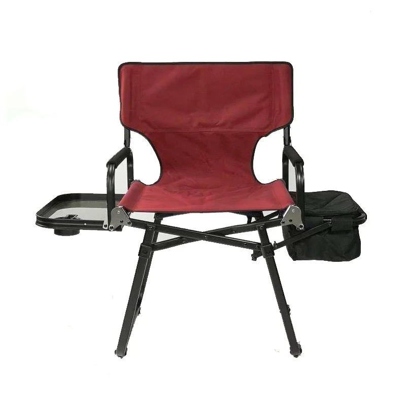 Onwaysports outdoor Aluminum portable luxury camping director chair with side table and cooler bag